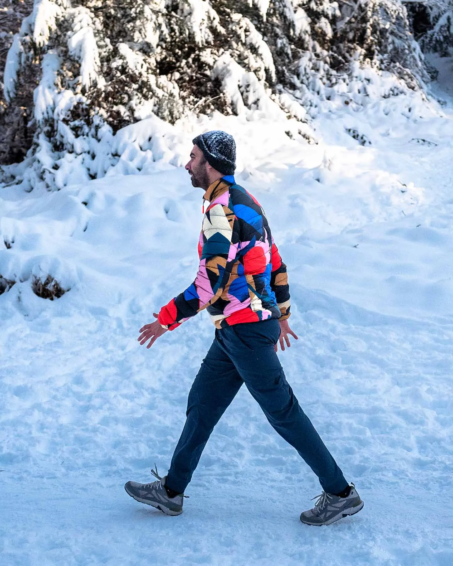 Men's Reversible Recycled Puffer Jacket, Odyssey & Black