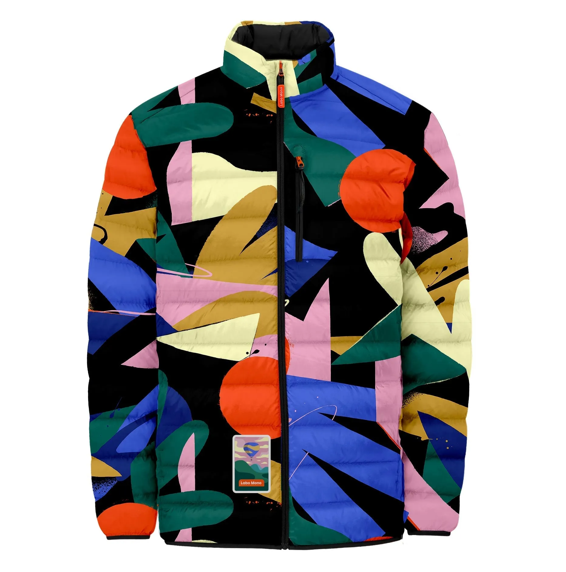 Men's Reversible Recycled Puffer Jacket, Odyssey & Black