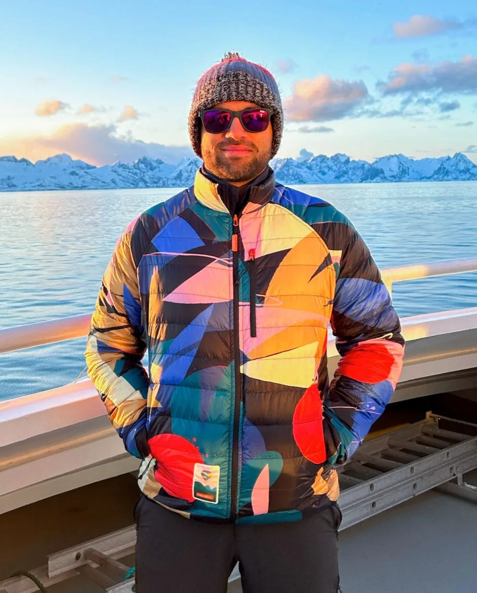 Men's Reversible Recycled Puffer Jacket, Odyssey & Black