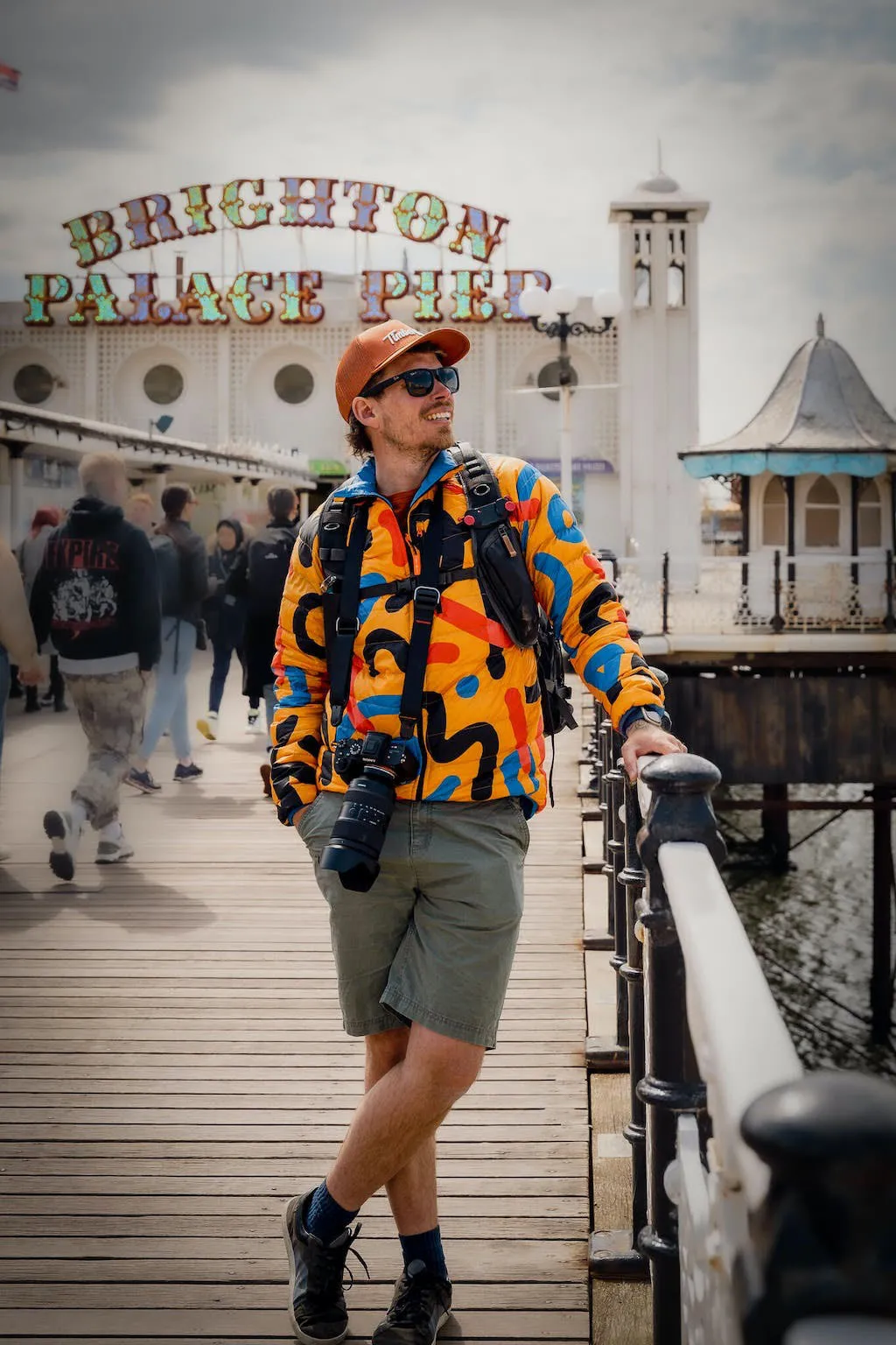 Men's Reversible Recycled Puffer Jacket, Yellow & Blue