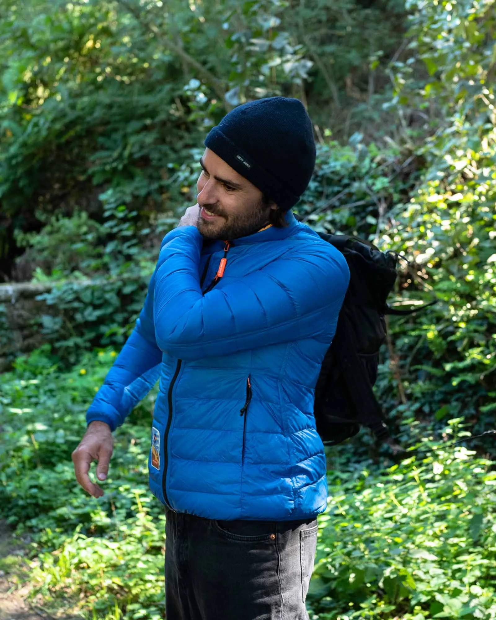 Men's Reversible Recycled Puffer Jacket, Yellow & Blue