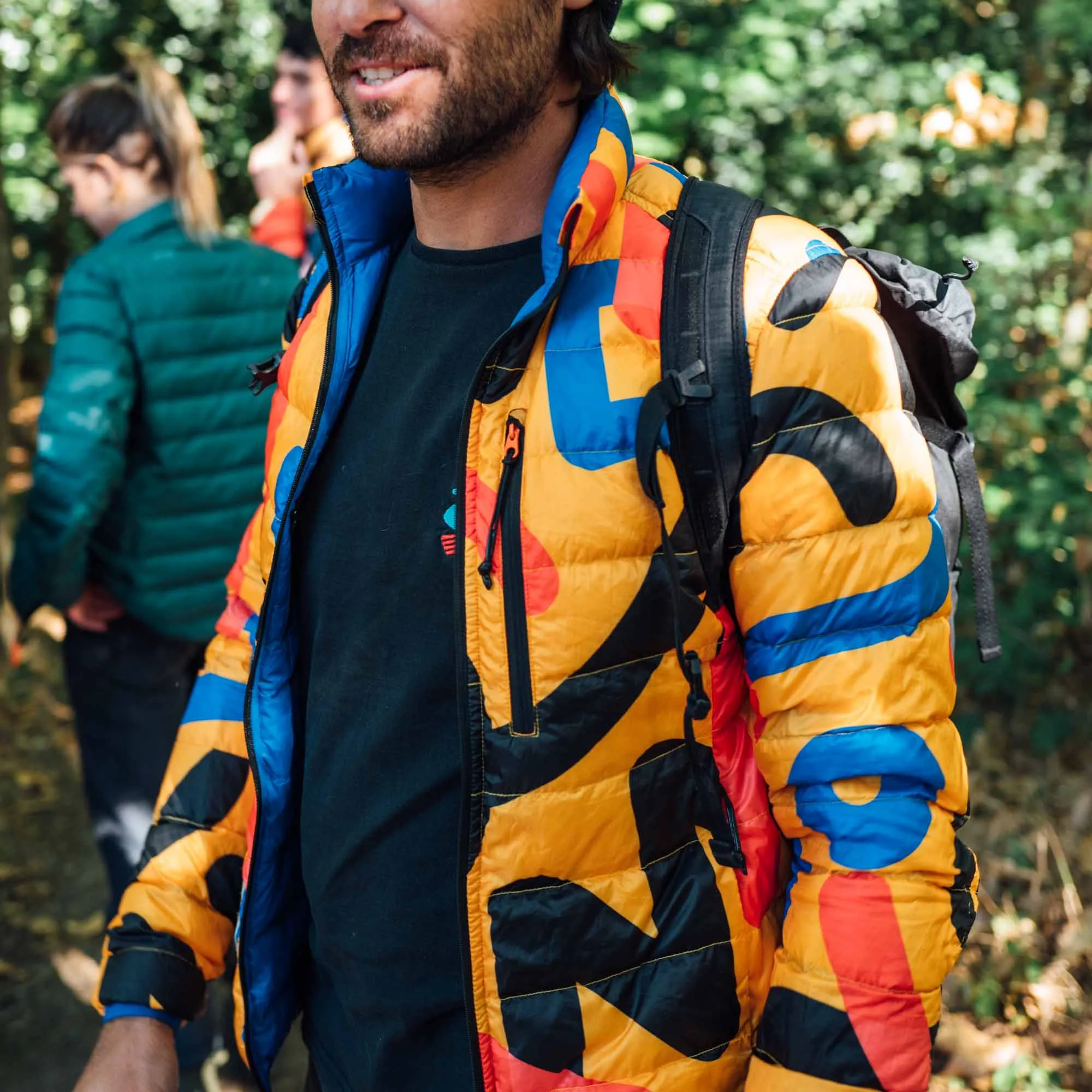 Men's Reversible Recycled Puffer Jacket, Yellow & Blue