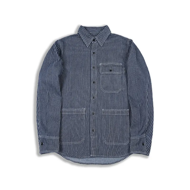 Men's Striped Denim Chore Shirt
