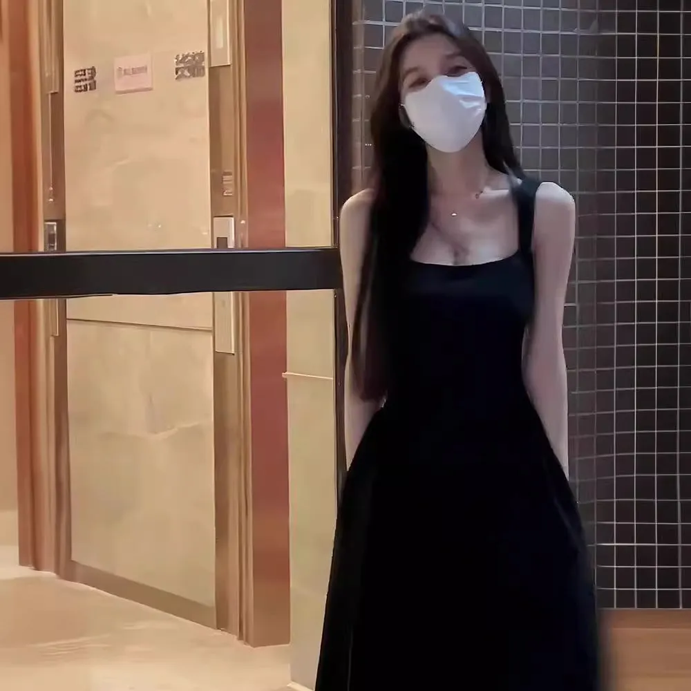 Minimalist Style Basic Style Vest Strap Dress Hepburn Style Little Black Dress Women's Summer 2025 New