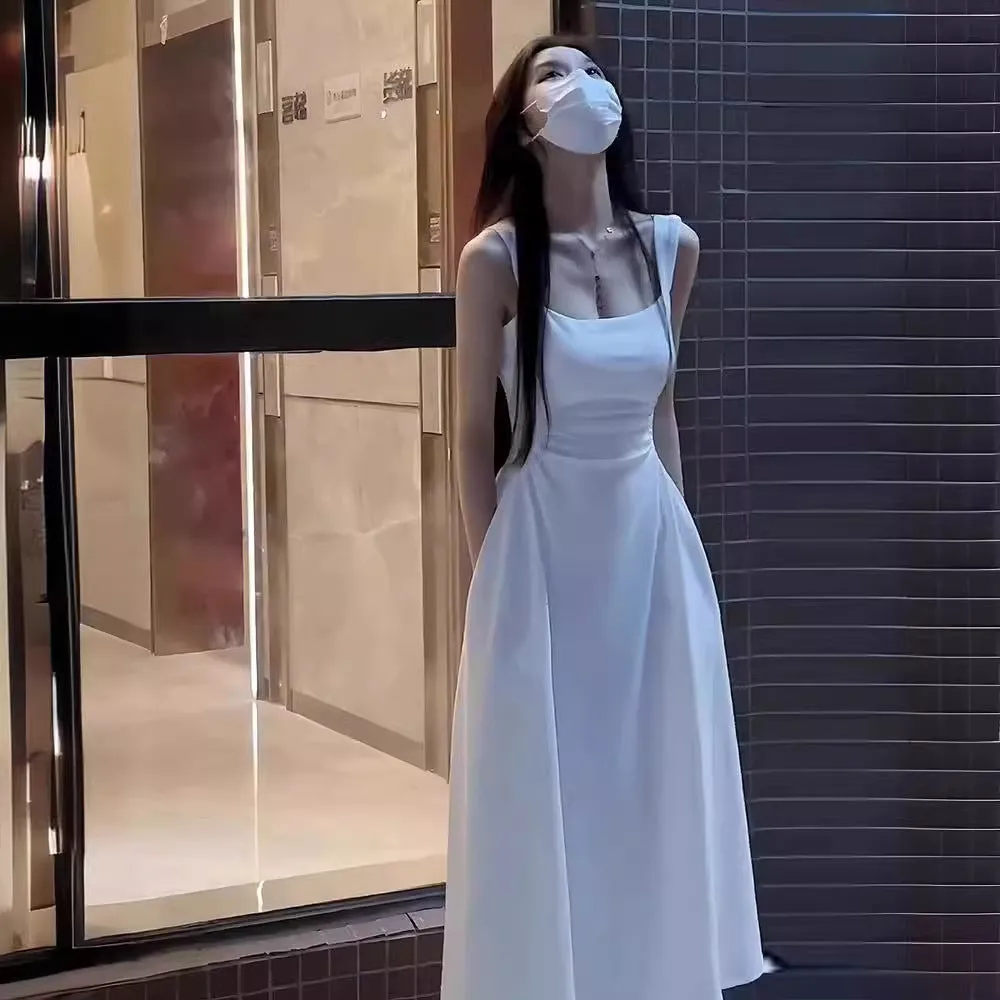 Minimalist Style Basic Style Vest Strap Dress Hepburn Style Little Black Dress Women's Summer 2025 New