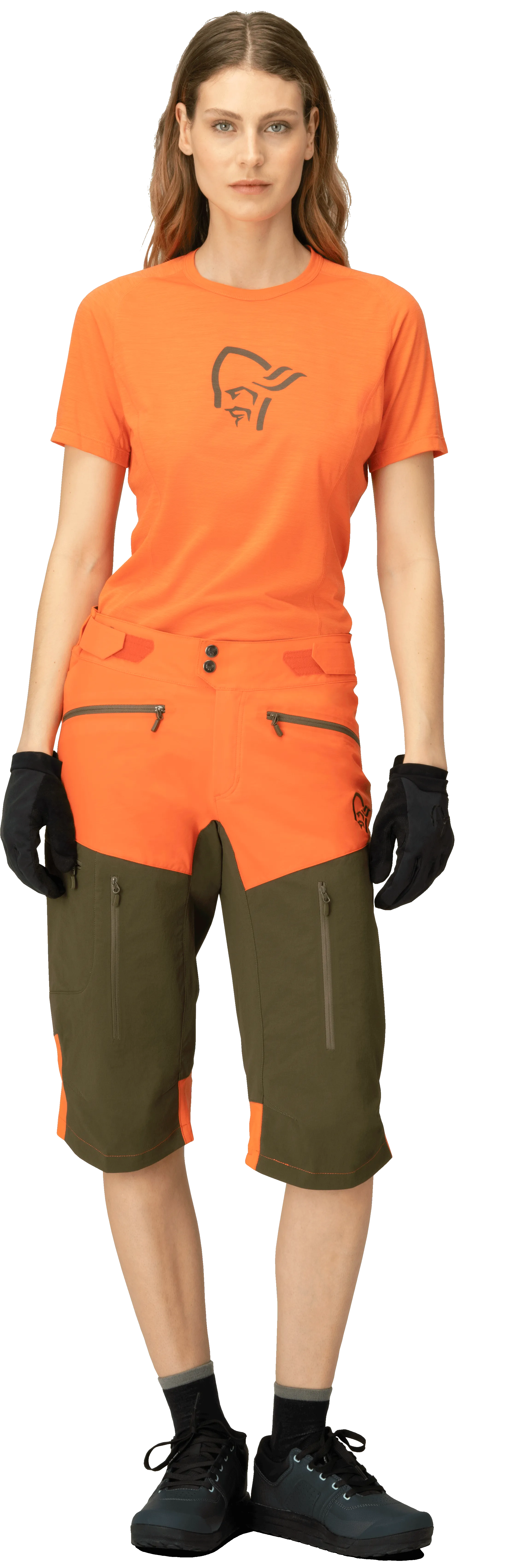 Norrøna Women&#x27;s Fjørå Flex1 Shorts Orange Alert | Buy Norrøna Women&#x27;s Fjørå Flex1 Shorts Orange Alert here | Outnorth