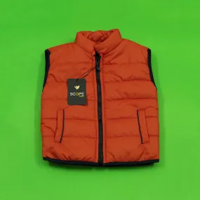 Orange Sleeveless Puffer Jacket