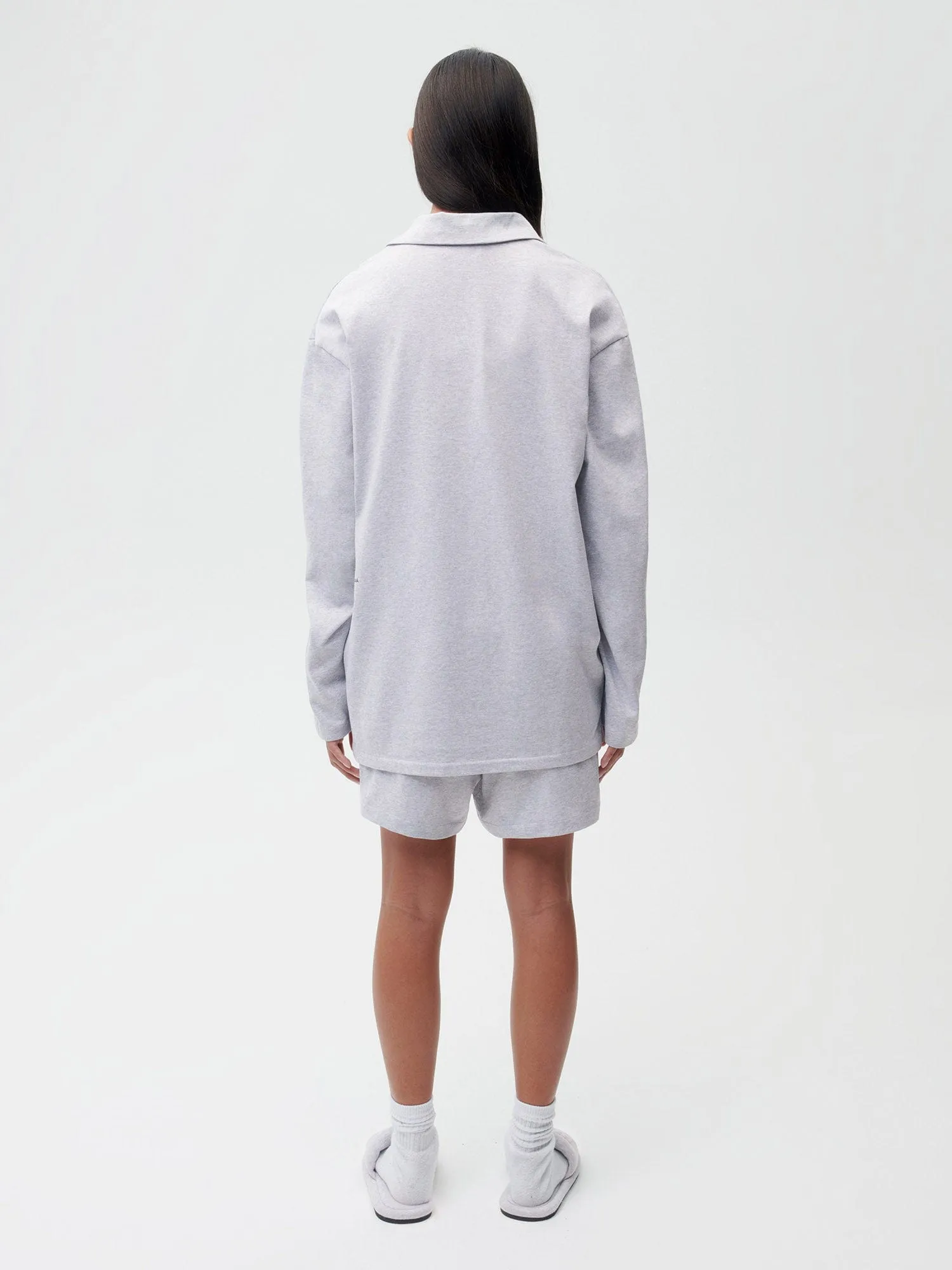 Organic Cotton Pajama Loose Shorts with C-FIBER™—grey marl