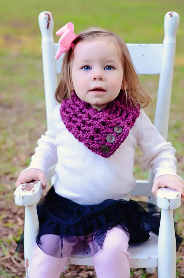 Purple plum button scarf