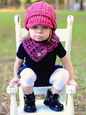 Purple plum button scarf
