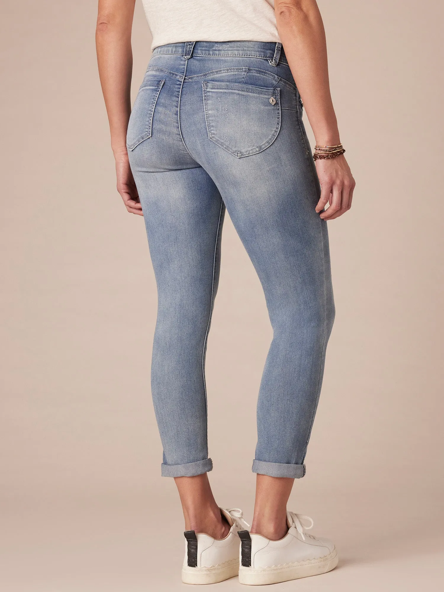 "Ab"solution® Light Blue Denim Petite Ankle Skimmer