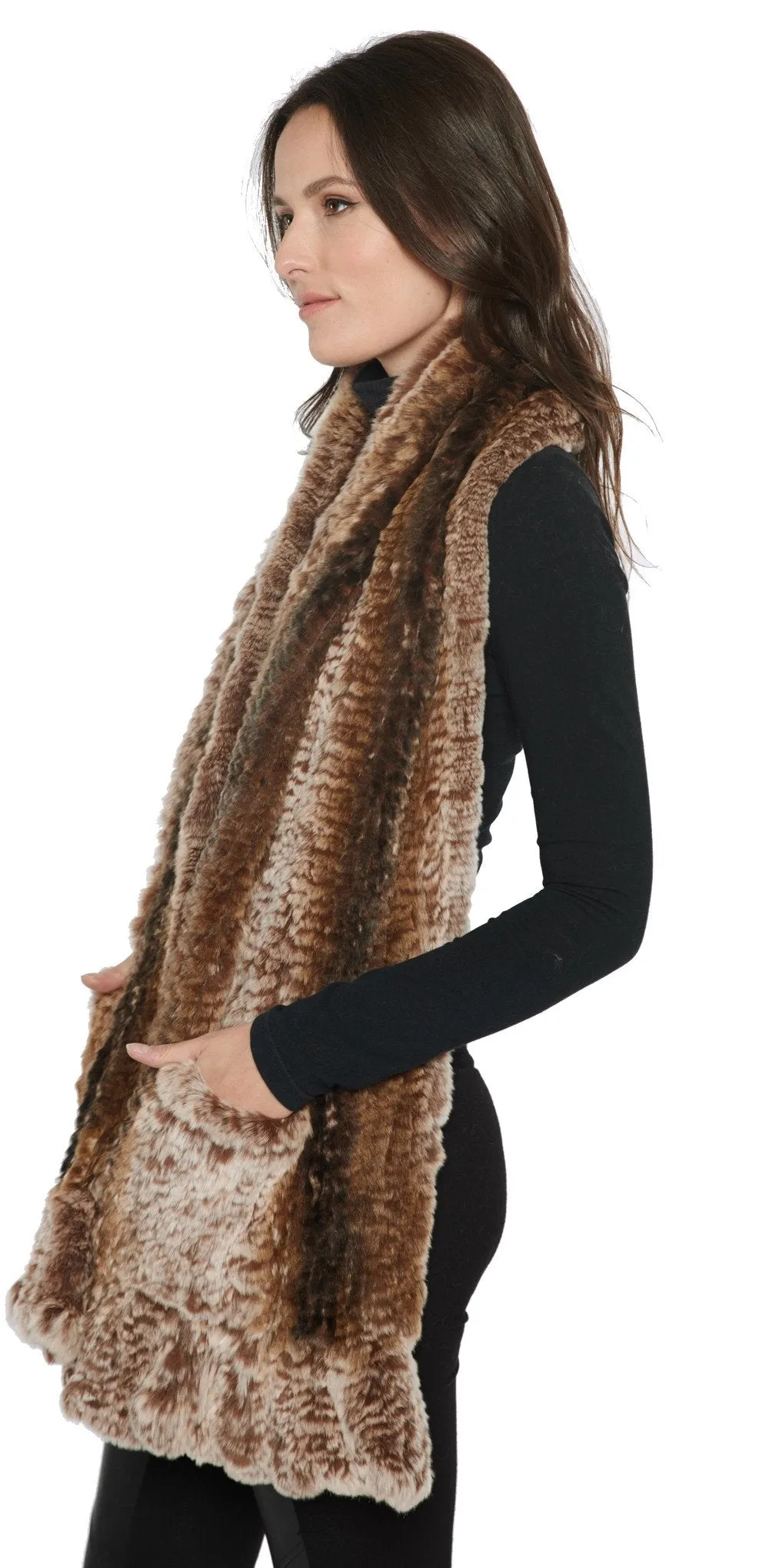 REGEN - Knitted Rex Rabbit Wrap with Pockets