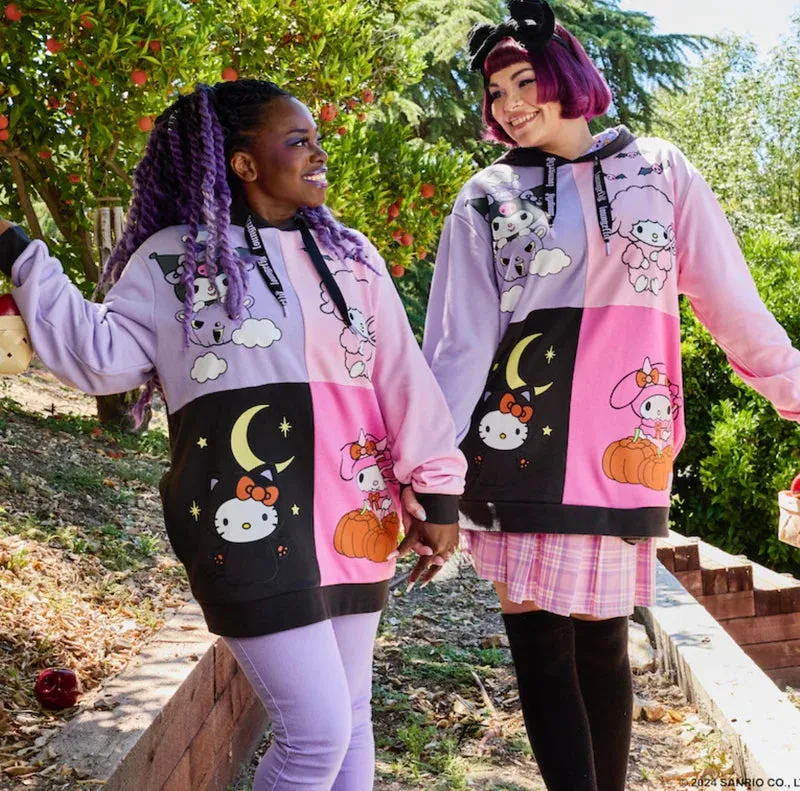 Sanrio Kuromi and My Melody Halloween Hooded Sweatshirt by Loungefly