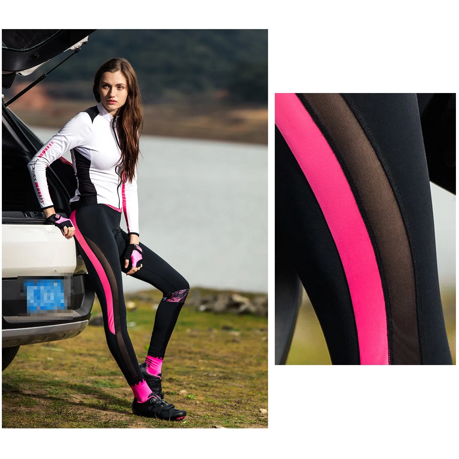 Santic Belize Orange Women Padded Cycling Pants
