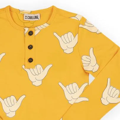 Shaka Henley Long Sleeve Cotton Shirt