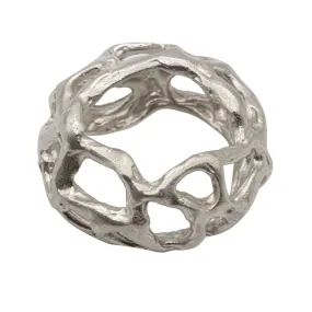 Silver scarf ring large