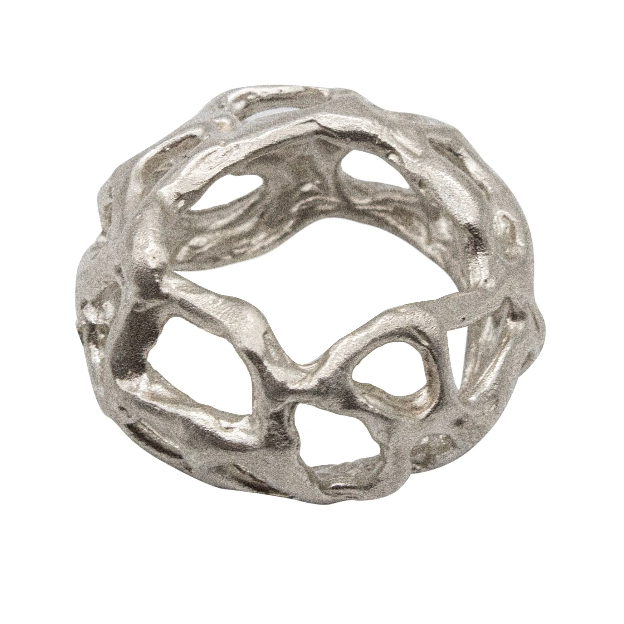 Silver scarf ring large