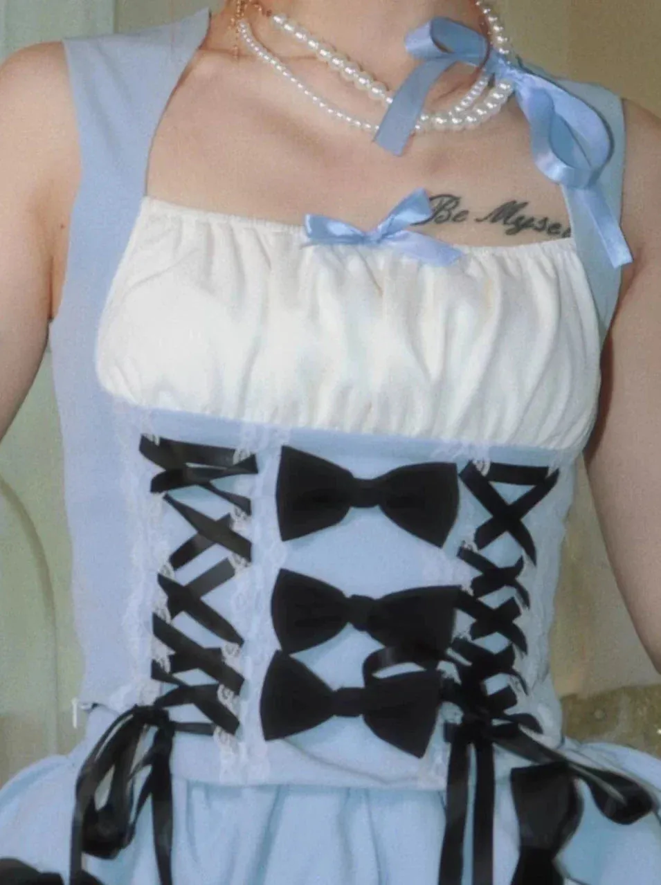 Skirt Subculture Lace Up Cake Top Strap Princess Set   Vest