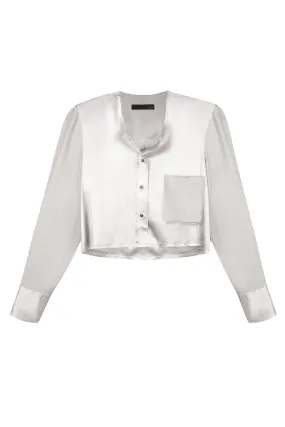 Slim Raw Edge Button Up - Natural