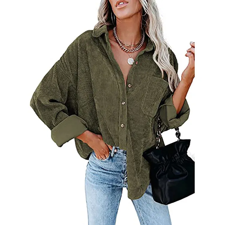 Solid Color Lapel Pit Casual shirt Jacket