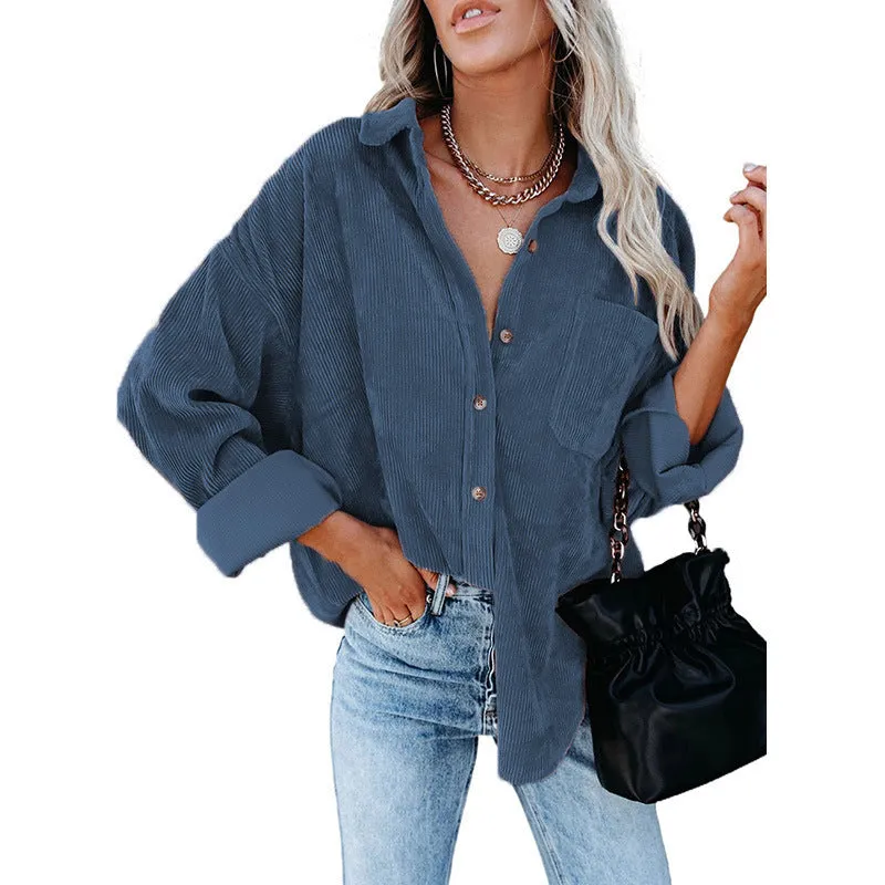Solid Color Lapel Pit Casual shirt Jacket