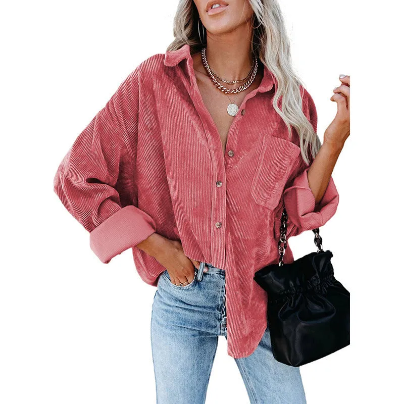 Solid Color Lapel Pit Casual shirt Jacket