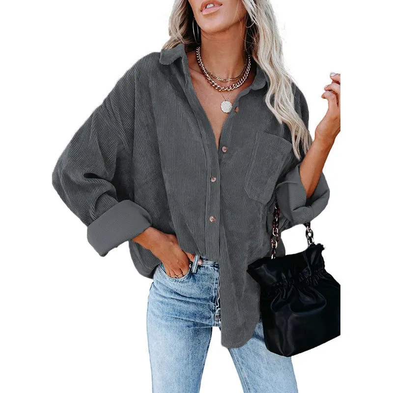 Solid Color Lapel Pit Casual shirt Jacket