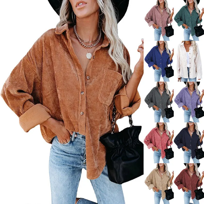 Solid Color Lapel Pit Casual shirt Jacket
