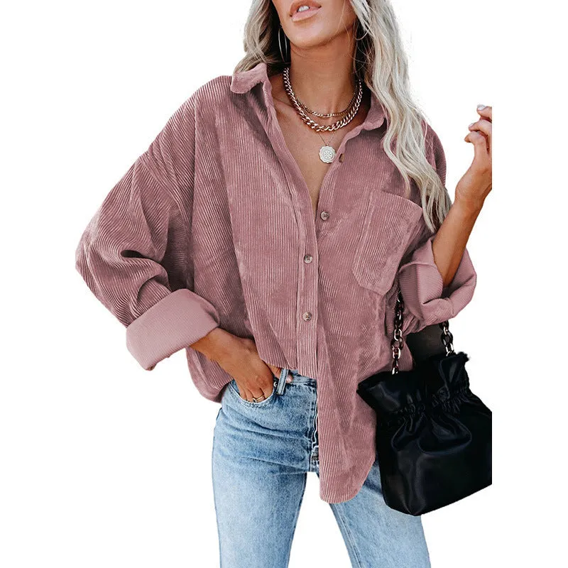 Solid Color Lapel Pit Casual shirt Jacket