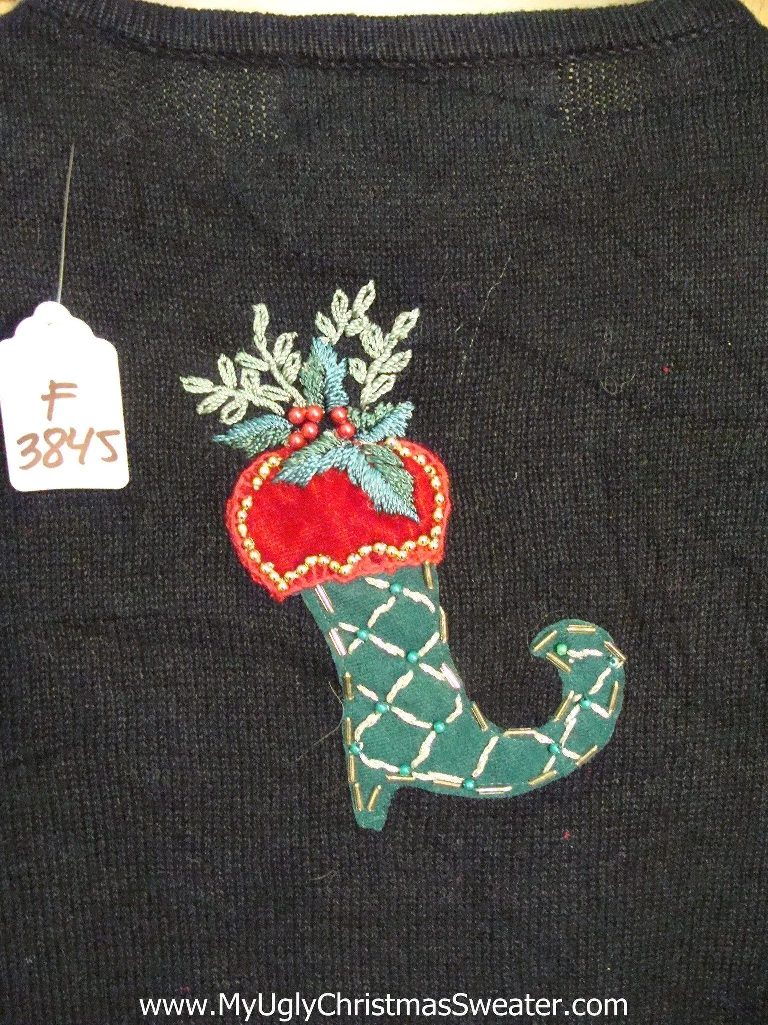 Stocking Themed 80s 2sided Ugliest Christmas Sweater