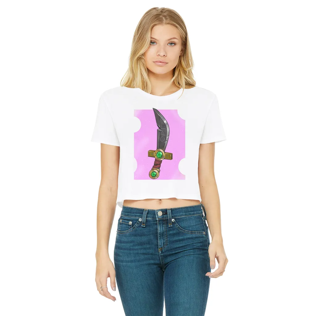 Sword Classic Women's Cropped Raw Edge T-Shirt