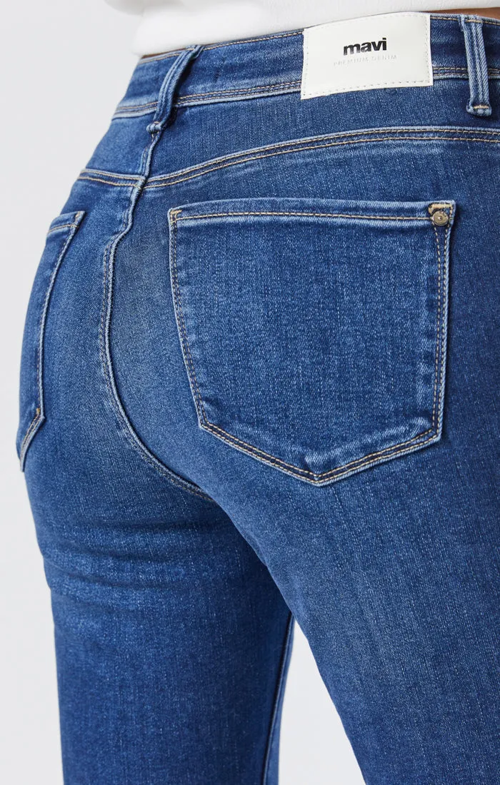 TESS SUPER SKINNY JEANS IN DARK BRUSHED INDIGO SHAPE