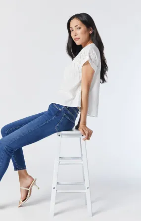 TESS SUPER SKINNY JEANS IN DARK BRUSHED INDIGO SHAPE
