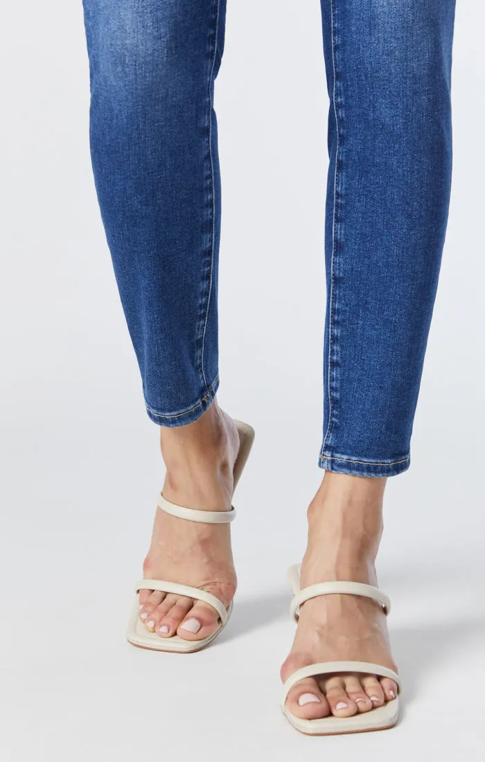 TESS SUPER SKINNY JEANS IN DARK BRUSHED INDIGO SHAPE