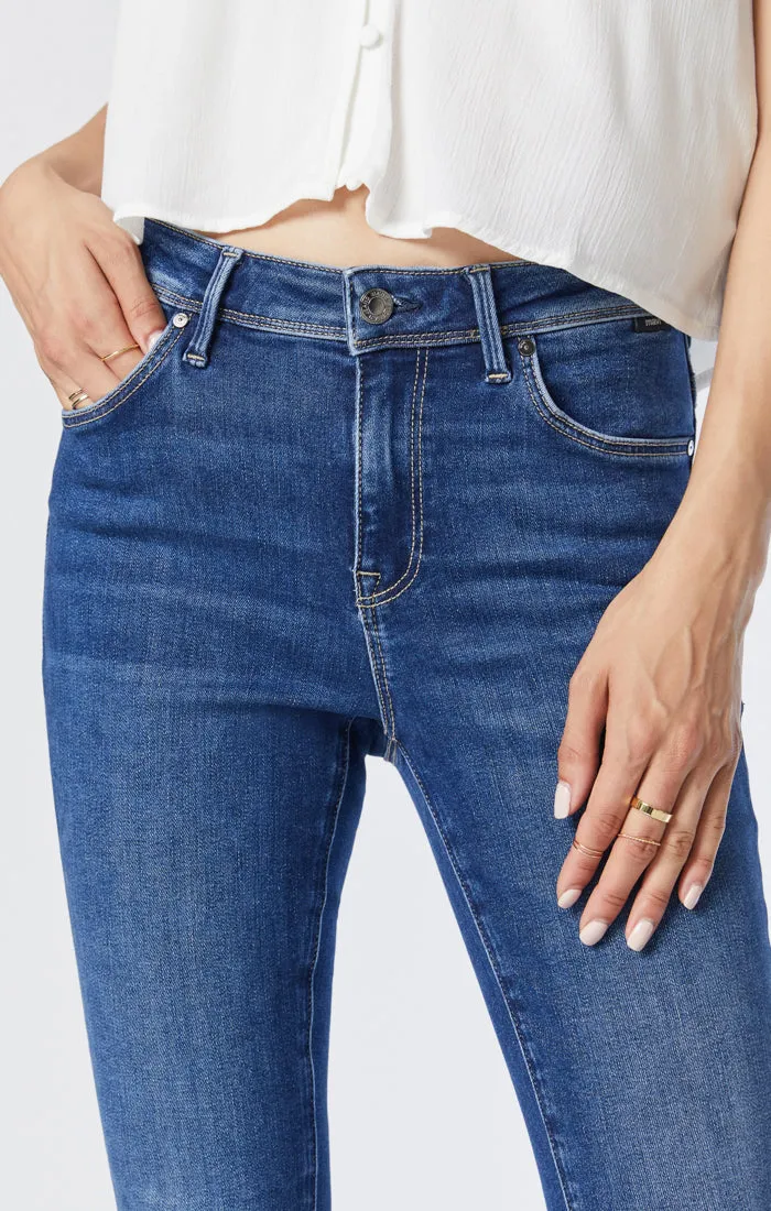 TESS SUPER SKINNY JEANS IN DARK BRUSHED INDIGO SHAPE