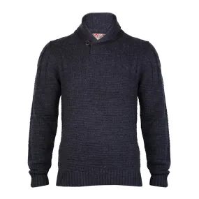 Tokyo Laundry Moloka blue shawl collar knitted jumper