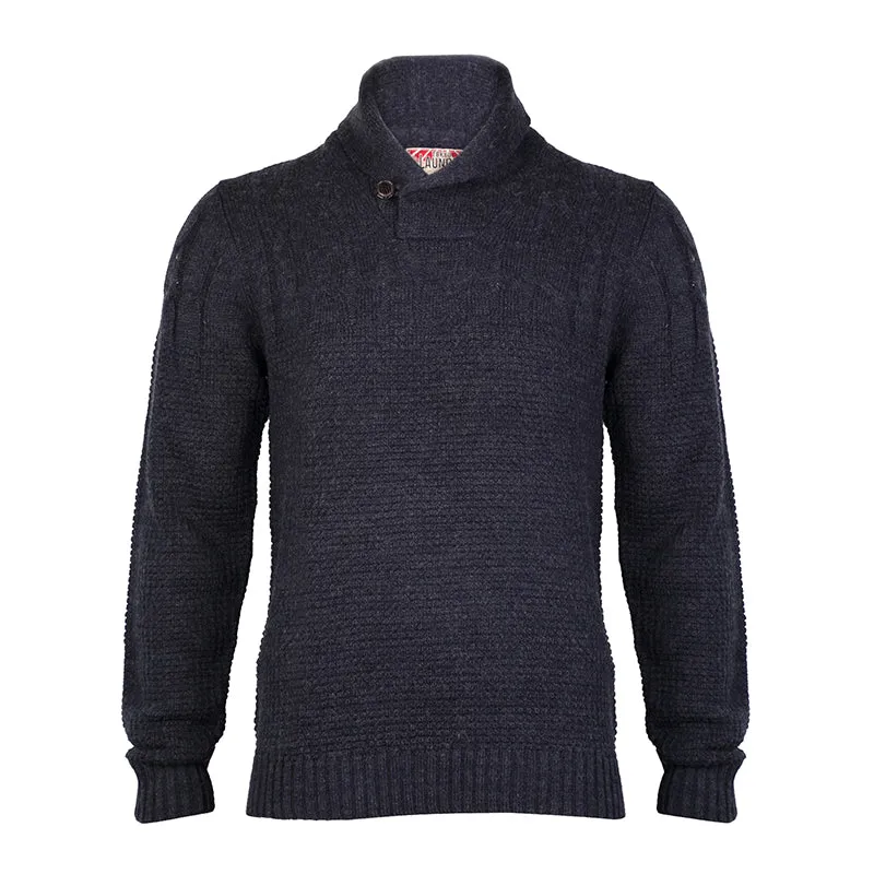 Tokyo Laundry Moloka blue shawl collar knitted jumper
