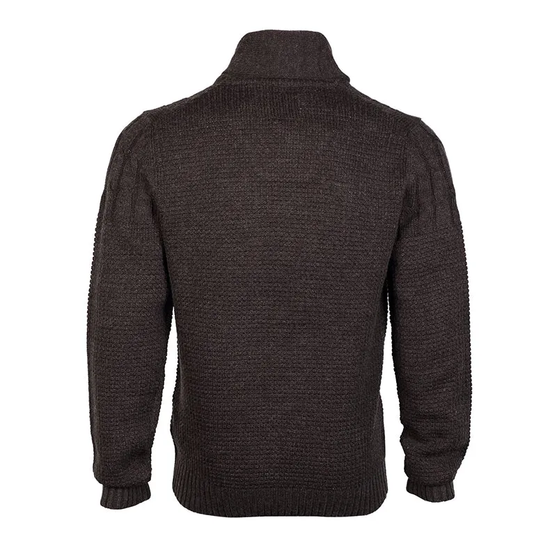 Tokyo Laundry Moloka charcoal shawl collar knitted jumper