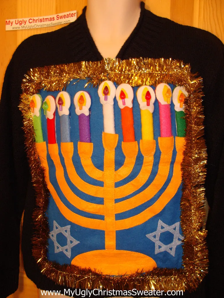 Ugly Christmas Sweater Party Hanukkah Sweater (j101)