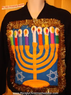 Ugly Christmas Sweater Party Hanukkah Sweater (j101)