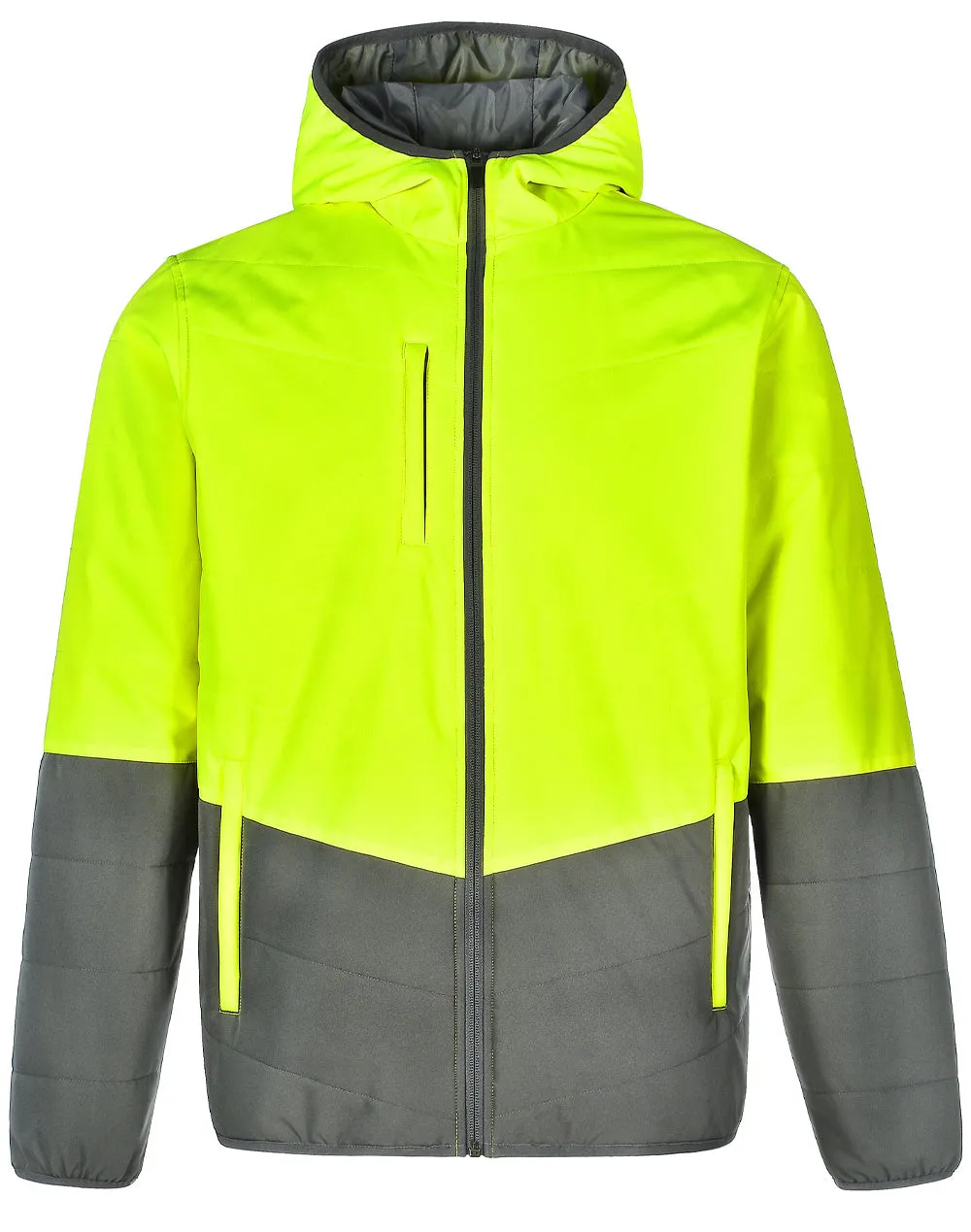 Unisex Hi Vis Modern Styling Hooded Puffer Jacket SW80