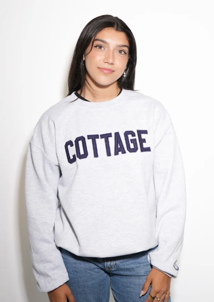 Varsity Crewneck - Grey/Navy