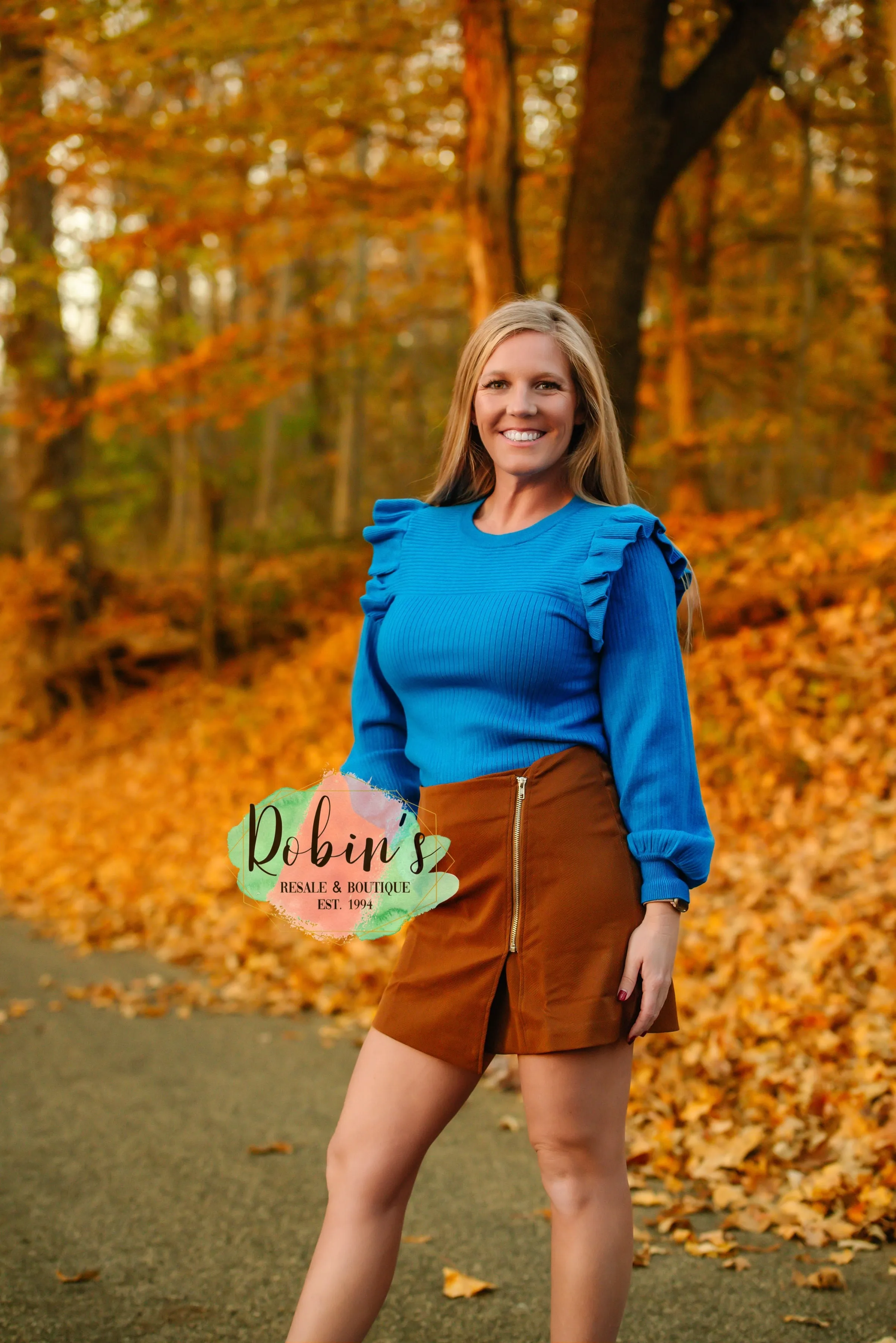 Wildcat Blue Ruffle Sweater