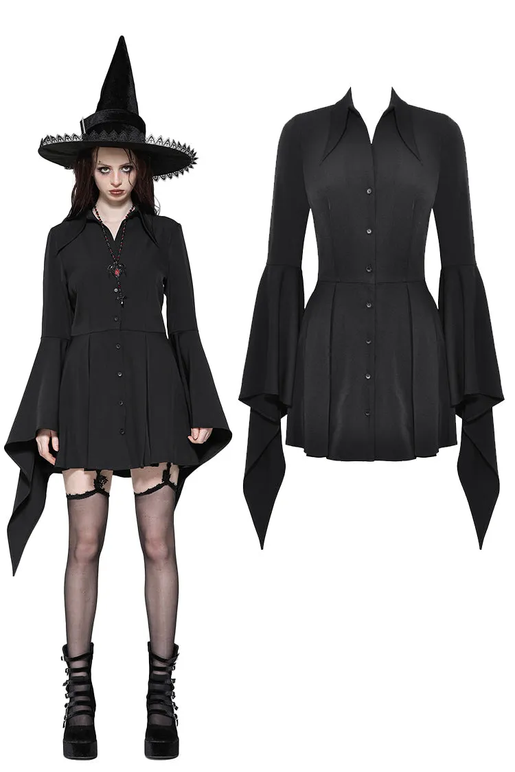 Witchy Bell-Sleeve Shirt Dress DW1018