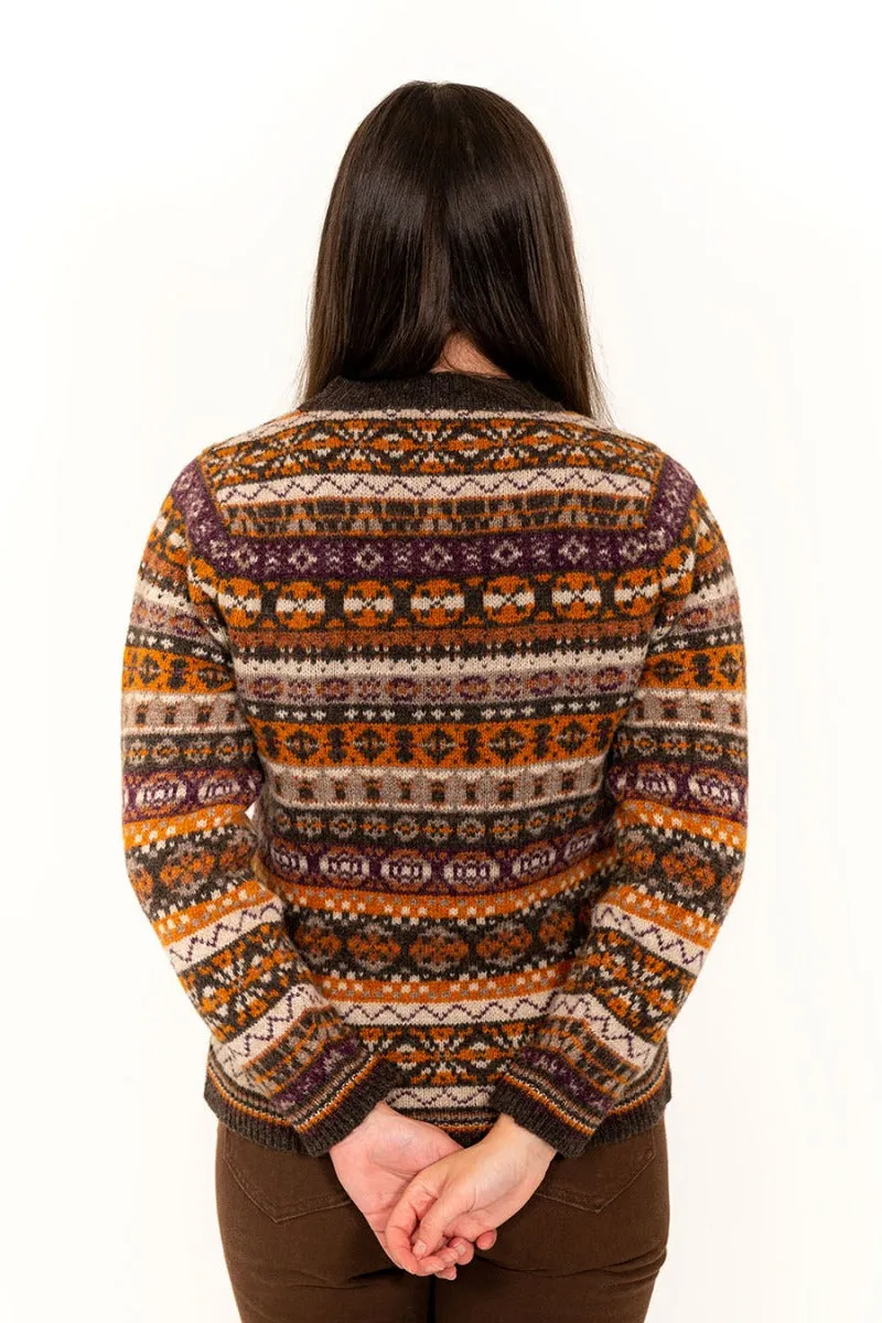 Womens Drumtochty fair isle jumper - Brown