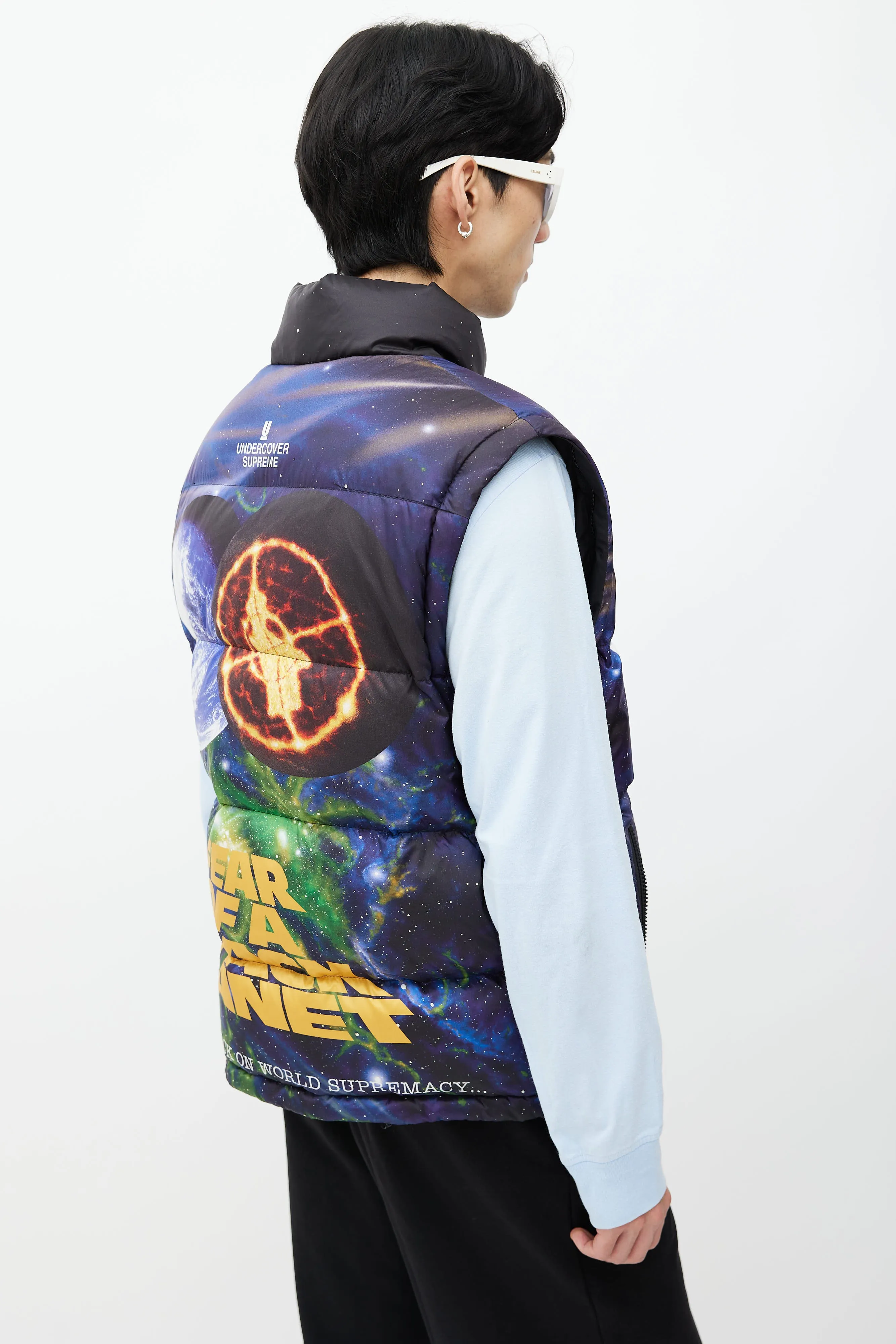 x Undercover x Public Enemy Black & Multi Print Puffer Jacket