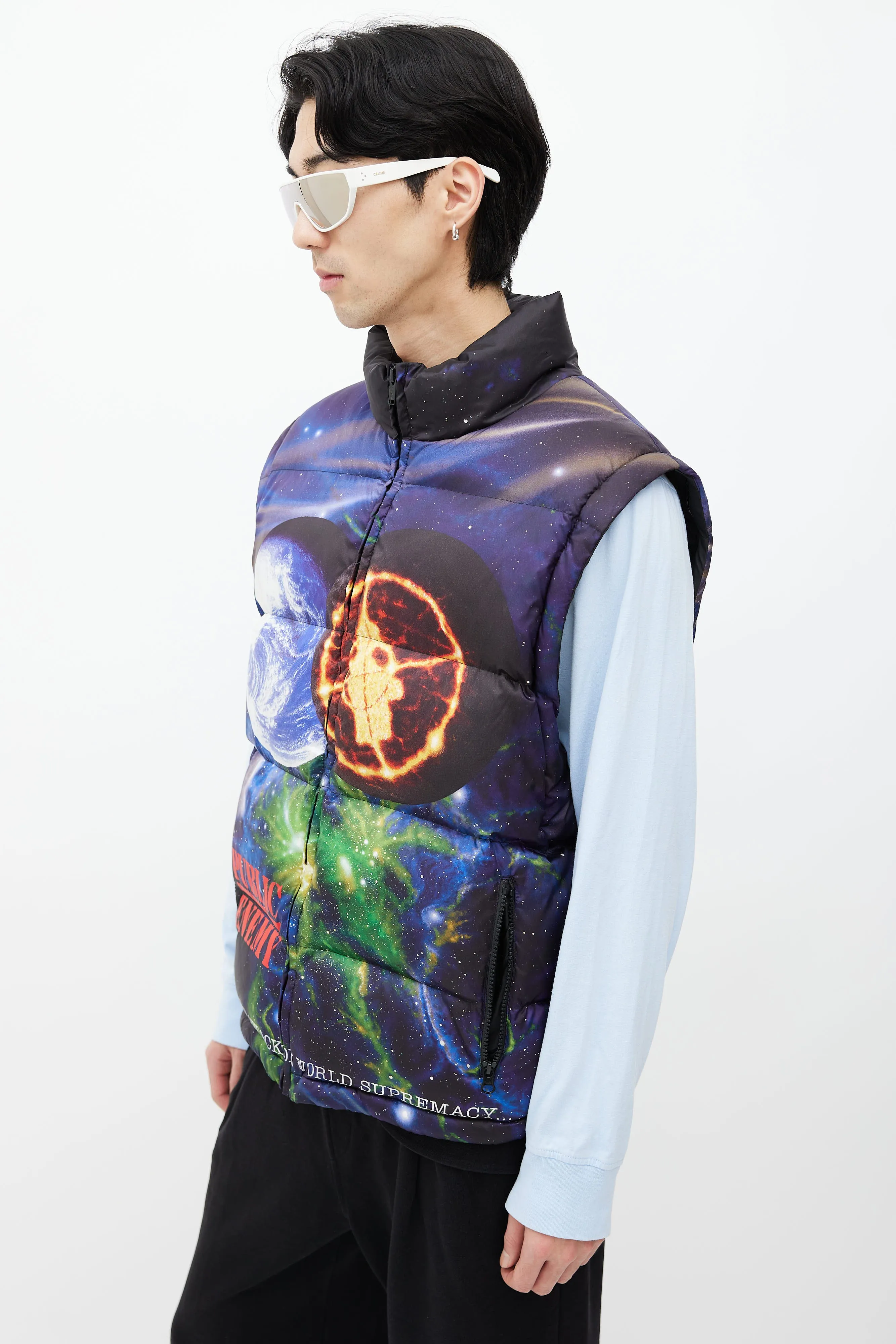 x Undercover x Public Enemy Black & Multi Print Puffer Jacket